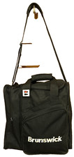 RARE Version EUC Black Brunswick Bowling Ball Nylon Bag w/ Shoe Storage