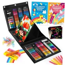  Art Kit, 251-Pack Art Supplies Drawing Kits, Arts and Crafts Gifts Box Black