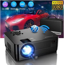 5G WiFi Bluetooth Native 1080P Projector Projector Screen Included , Roconia