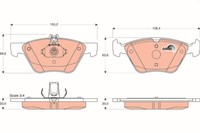 TRW GDB1215 Bremsbelagsatz, Scheibenbremse For Chrysler MERCEDES-BENZ