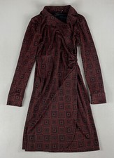 EXPRESS DRESS RED BLACK WOMENS SIZE 1/2 PULLOVER LONG SLEEVE SIDE SEWN