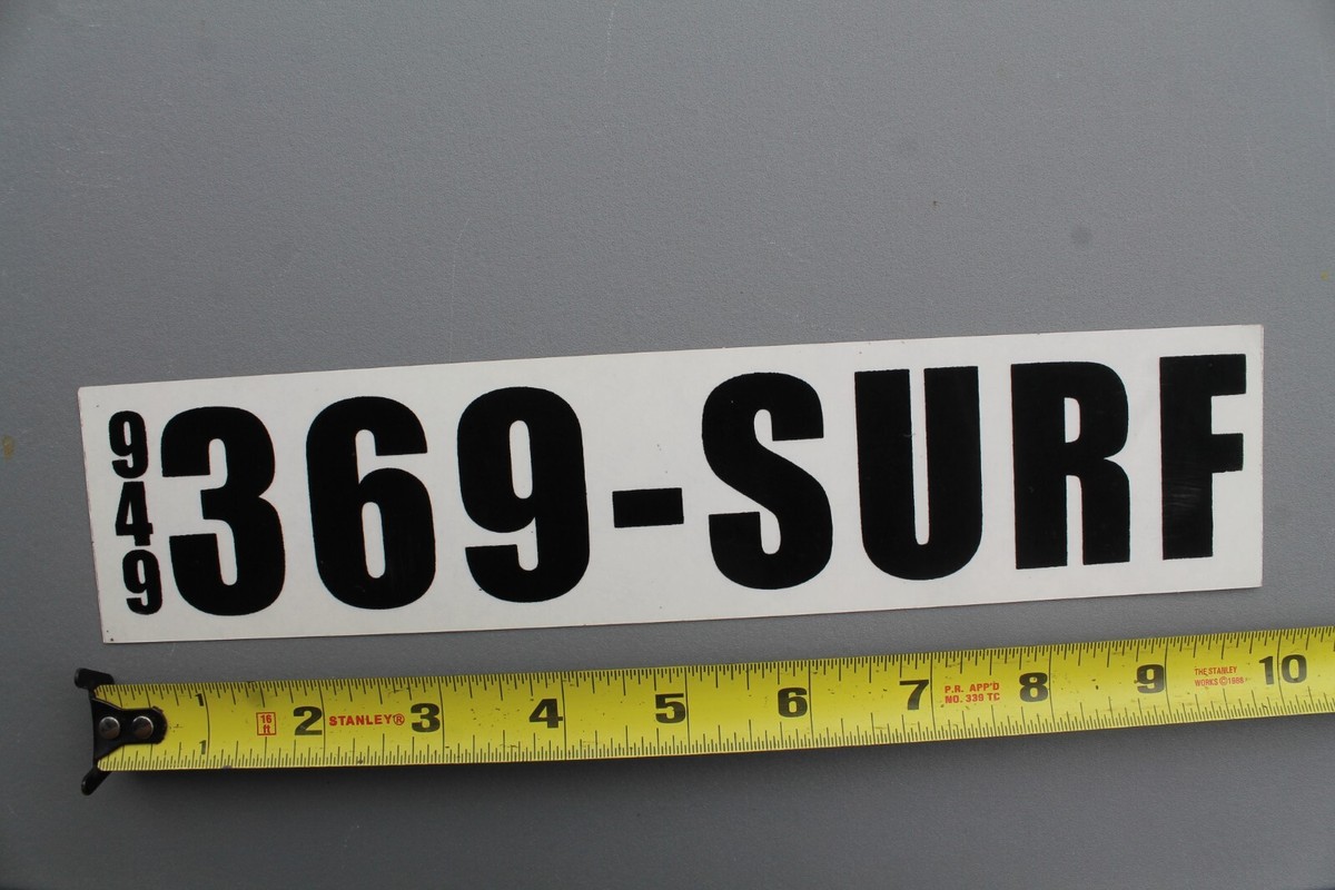 Surf Hotline Surfline Clear Black Phone Number OG VXXLA Vintage