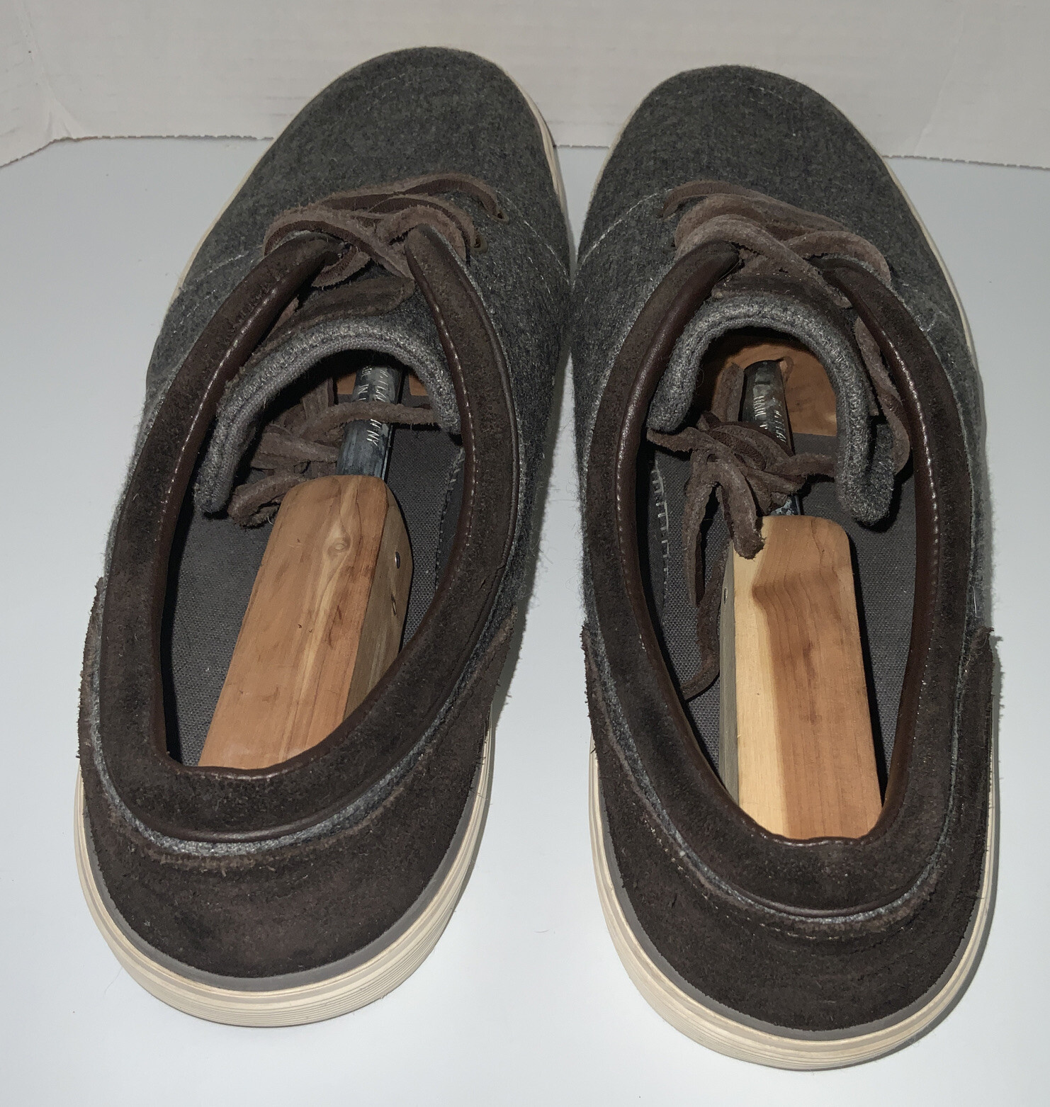 POLO RALPH LAUREN scarpe da uomo 12 D FAXON BASSE grigio flanella camoscio logo casual pony