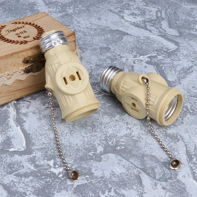  3 PCS Steckdosenadapter Für Lampen Zugschalter Lampenhalterung