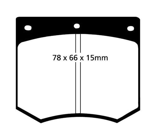 EBC YellowStuff Front Brake Pads for Ford Taunus 2.3 75-79 DP4291R - Picture 2 of 2