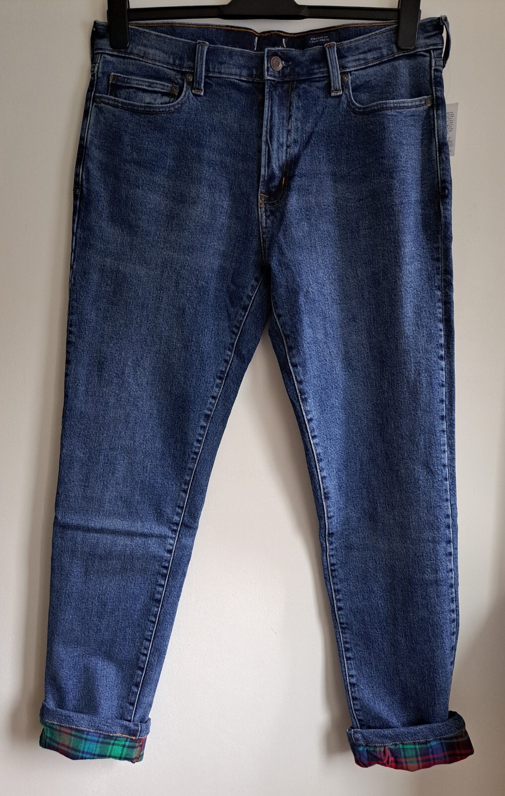 ex LANDS' END men's STRAIGHT FIT FLANNEL LINED WINTER JEAN W3242" / L