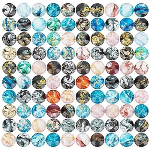 Hifot 100 Pezzi cabochon Vetro creazione Gioielli Kit 12mm