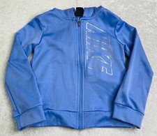 Nike Dri-Fit Long Sleeve Purple Glitter Hooded Zip Jacket Girls Kids Size 6X/L