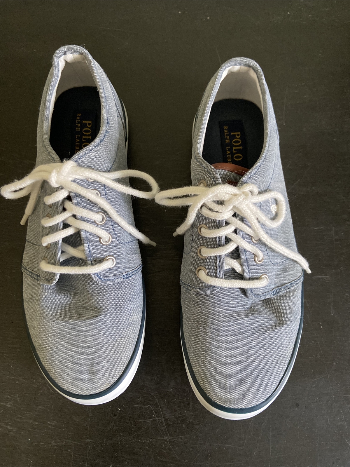 Blue Canvas Lace Up Sneakers Size 