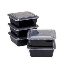 8 Cup Tall Square Meal Prep Food Storage Container, 5 Pack