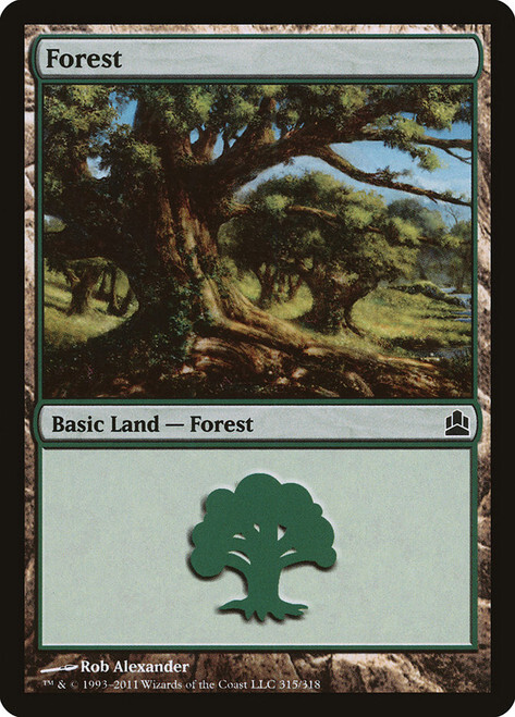 Single MTG Baisc Land Forest #315 Commander 2011 Edition Common Near Mint NM