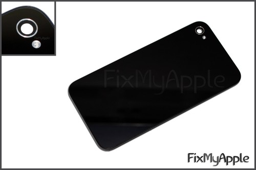 iPhone 4S Black Glass Assembly Battery Back Cover Rear Housing Replacement - Photo 2 sur 4