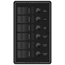 Blue Sea 8373 Power Distribution Panel 6-Position Waterproof 12V 24V DC