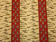 LEE JOFA TIGER PAISLEY CLAY RED STRIPED MADE IN ITALY LINEN FABRIC BY YARD 54"W