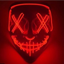 Halloween Mask LED Glow Light Up The Movie Costume Clubbing Party Purge 3 Modes