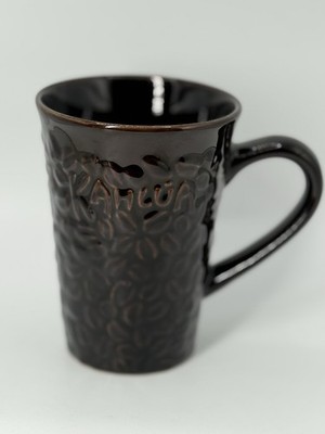 Kahlua Coffee Beans Latte Mug Roasted Brown Embossed Cup Pernod-Ricard B