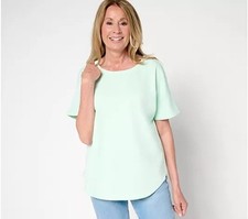 Belle Beach by Kim Gravel Seaside Sweats Slouchy Top SIZE Large Seafoam LIGHT GR