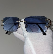 Cartier Big C Diamond Cut Blue Frameless Lens