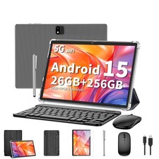Android 15 Tablet PC with Keyboard, Mouse, IPS WiFi 6000mAh, 26GB RAM, 256GB ROM
