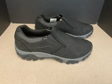 New! Mens Merrell Moab Adventure Moc Black Leather Slip-On Shoes. Size 14M.