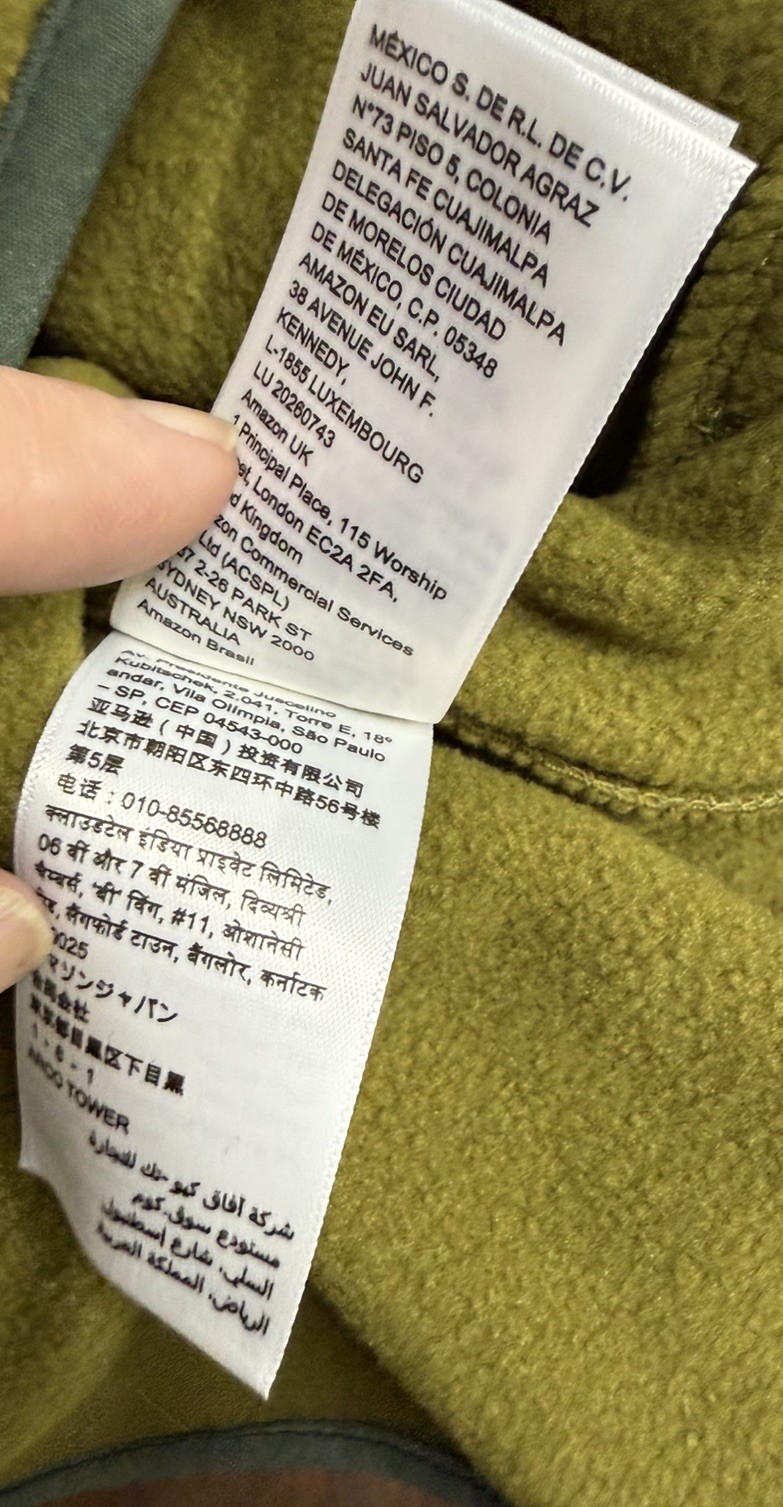 Men’s Amazon Essentials Fleece Fleece Jacket Green & Olive Green Size S 