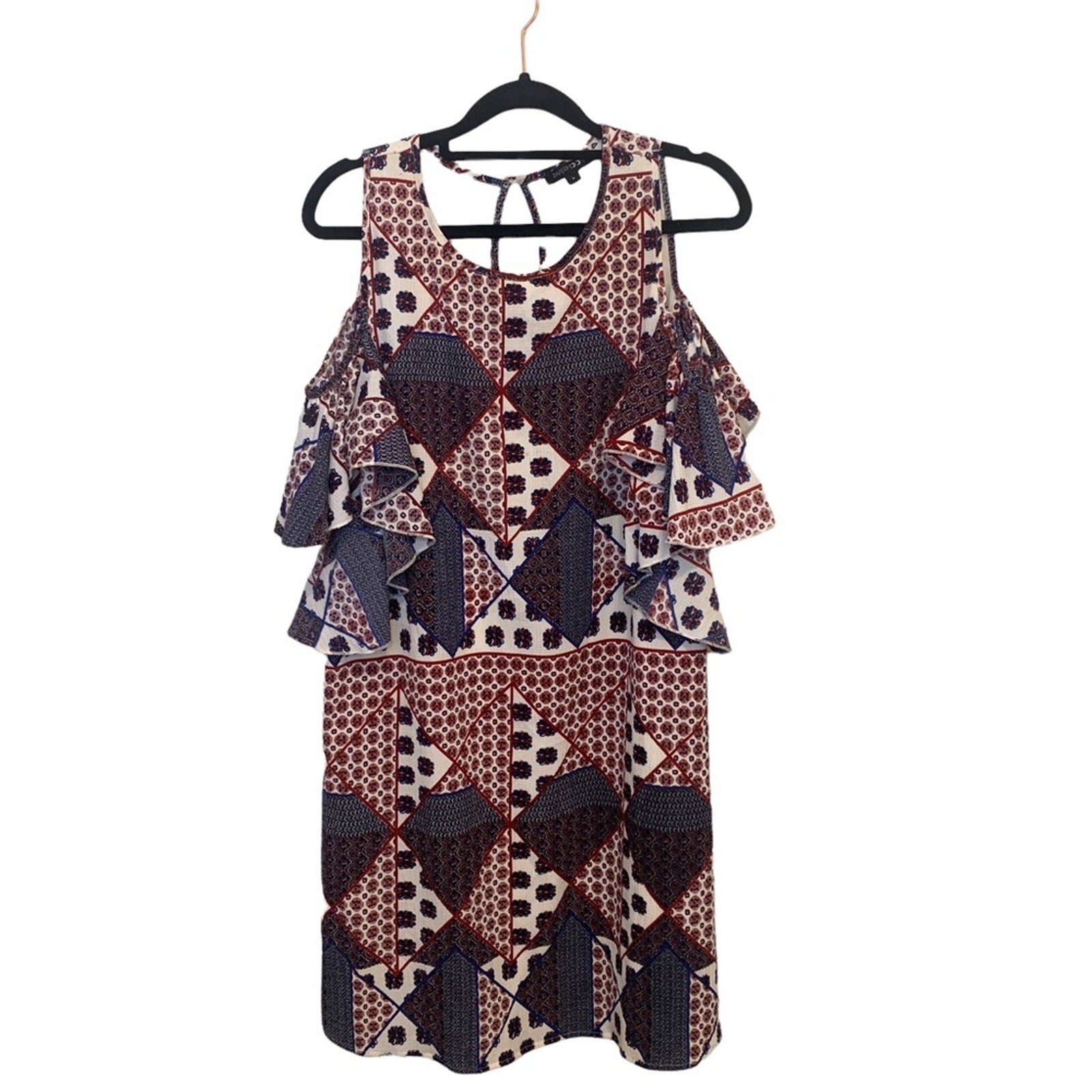 PaperMoon Patterned Cold Shoulder Ruffle Sleeve M… - image 2