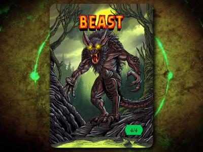 Beast 4/4 Full Art Token [by Darkside Tokens] Magic the Gathering MTG!