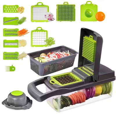 14-In-1 Vegetable Fruit Chopper Cutter Food Onion Veggie Dicer Slicer Kitchen