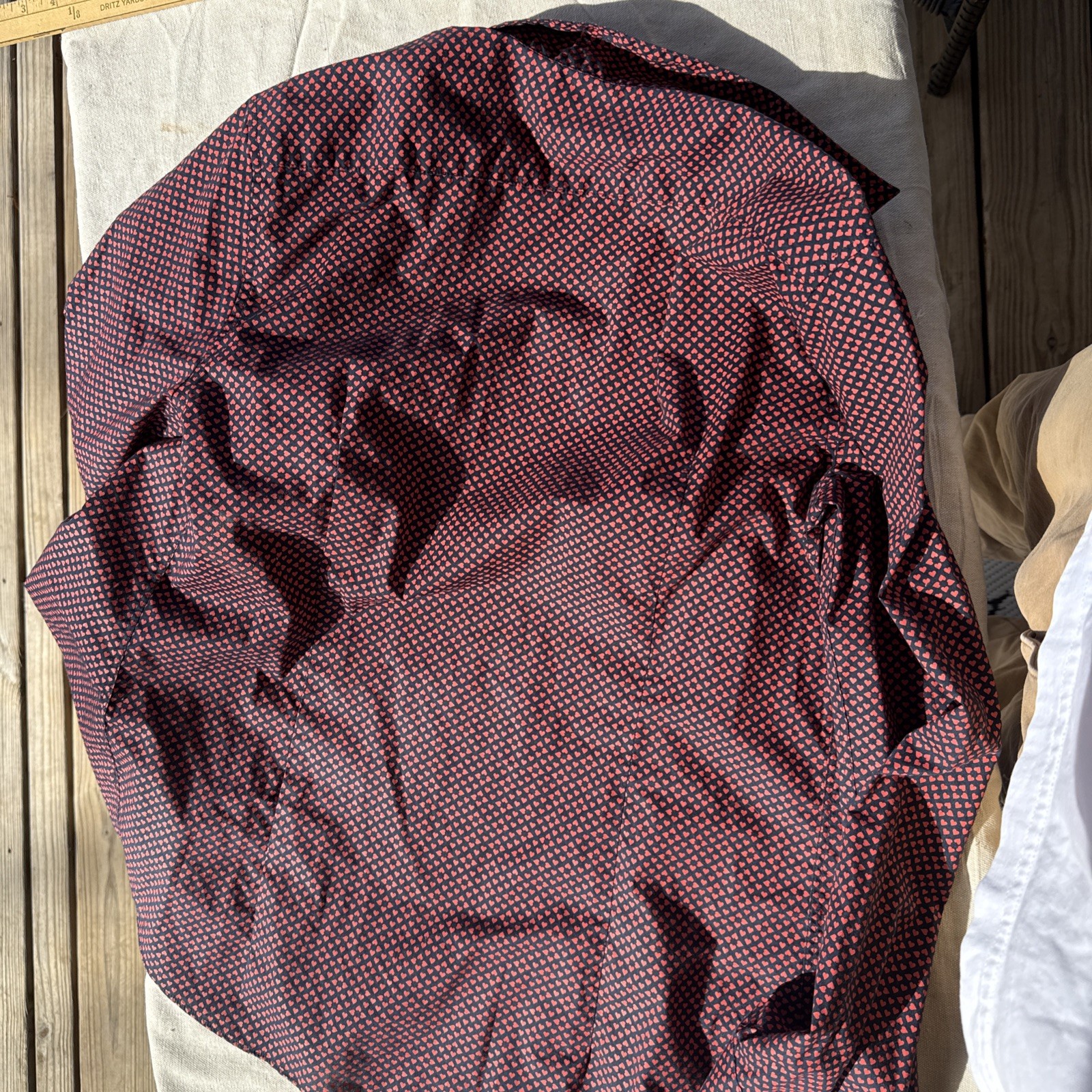 Men's Long Sleeve Dress Shirt Slim Fit Casual Size L - Heart Pattern thumbnail 7