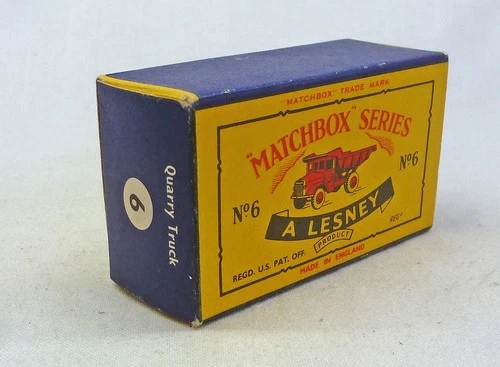Lesney Matchbox Toys MB6b Quarry Truck ORIGINAL Empty C Type Box