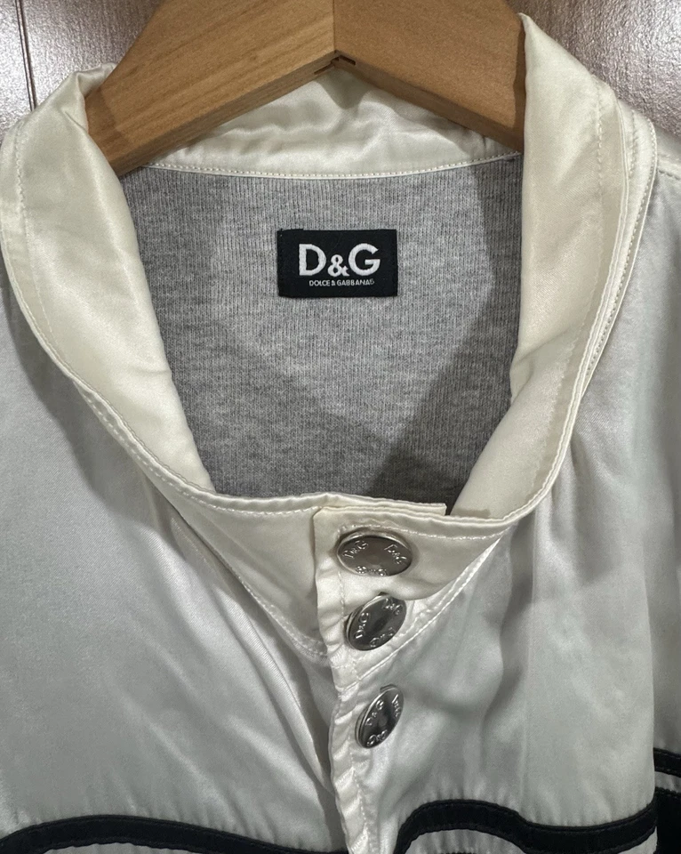复古罕见 Dolce Gabbana D&G 运动白色夹克,尺寸 54 英国。 XL US — 第 3/4 张图片