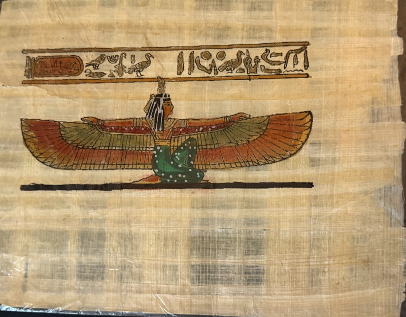 SET OF TWO Authentic Papyrus Egypt Painted