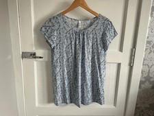 Soyaconcept Women?s Top Small. Pale blue with pattern