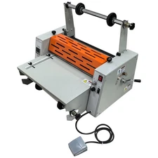 16" Thermal Roll Laminator Machine Hot Cold Roll Laminator 110V Electric Steel