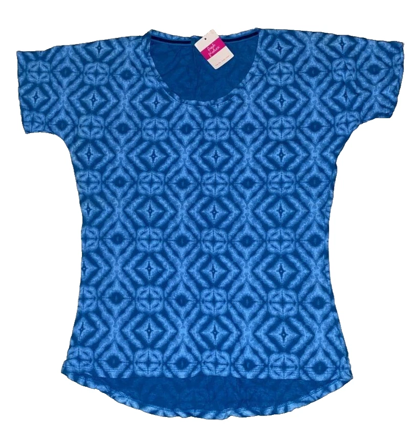 Top FRESH PRODUC XSmall Azul Marino Shibori $48 Hannah SS NUEVO CON ETIQUETAS XS Foto 2 de 4