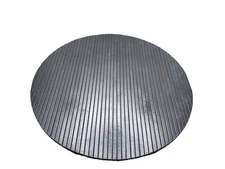 Set Of Two Black Bamboo Circle Placemats 15” Easy Care Modern Kitchen