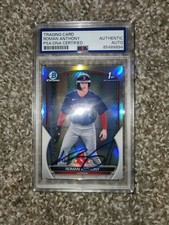 Roman Anthony Signed 1st Bowman Chrome Refractor Auto /499 Red Sox PSA AUTHENTIC