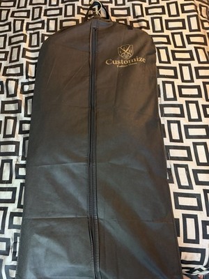 64  Breathable black garment bag from Customize Fashion House.