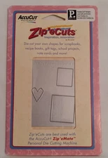NEW AccuCut Zip'eCuts Die Pebbles Squares & Heart Z54177
