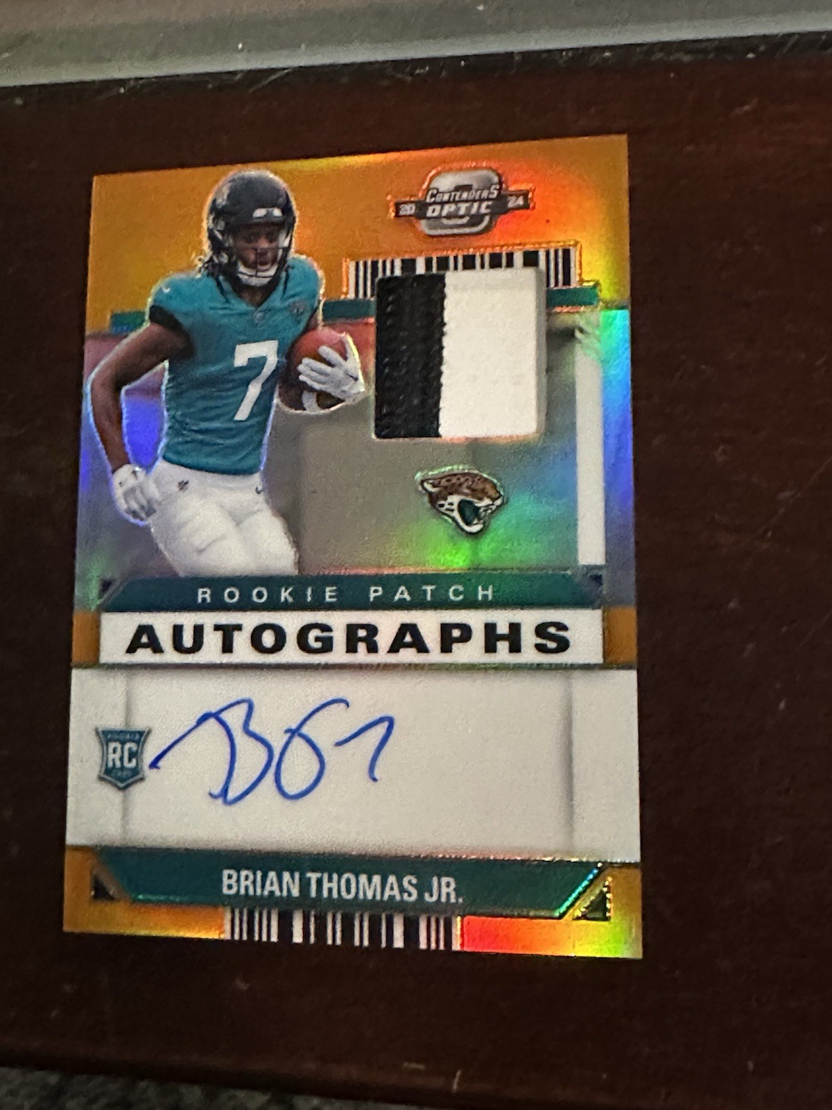 BRIAN THOMAS JR. 2024 CONTENDERS OPTIC RPA ROOKIE ORANGE RC AUTO /25 Q2950