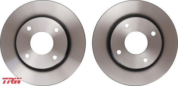 2X Bremsscheibe TRW DF6417 2 Bremsscheiben Vorderachse Vorne FüR Nissan-image