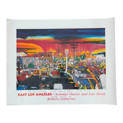 Roberto Gutierrez Chicano East LA Chavez Soto St 1995 Signed Inscribed Poster