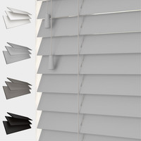 FAUX WOOD STRING VENETIAN BLINDS 50MM SLATS WHITE GREY BLACK
