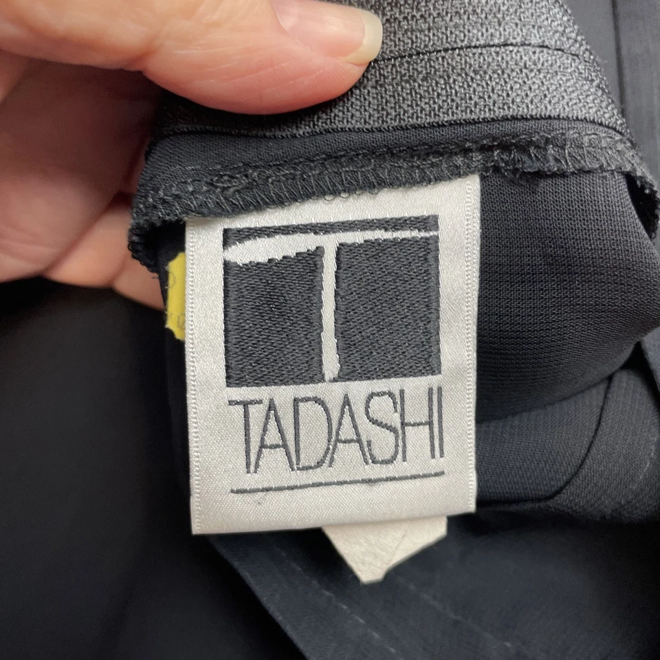 Vintage Tadashi Shoji Seaton Chiffon Palazzo Pants Womens 14 Black Layered Party - Image 4 of 4