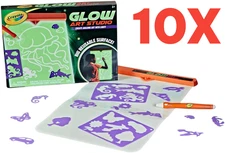 Lot of 10 Crayola Glow Art Studio Glow in the Dark Toys Kids Gifts Beginner