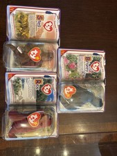 McDonald  s Ty Teenie Beanie Babies Dinosaur Trio Rex Steg Bronty Sealed