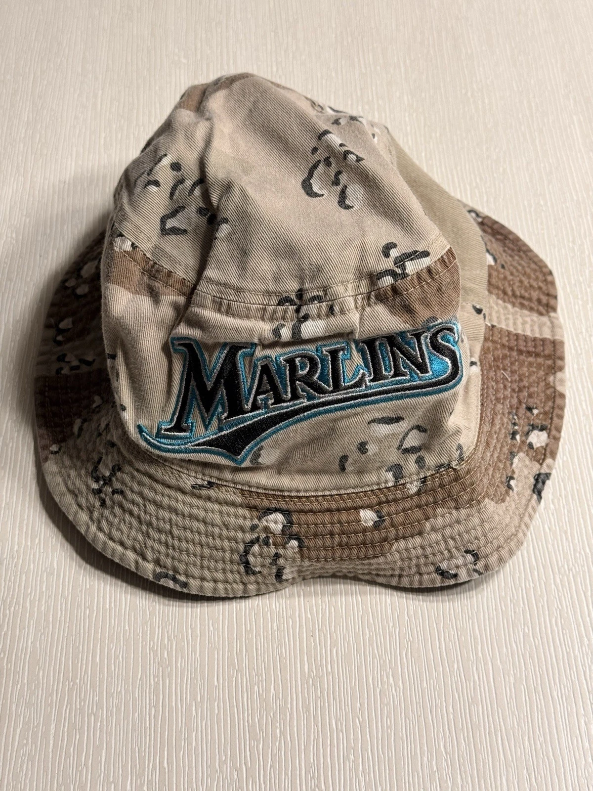 Vintage Florida Marlins Camo Reversible Gatorade Bucket Hat Extremely Rare !