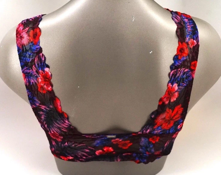 Victoria Secret 32C PINK Bralette Bra Blue Lace Push Up Add 1-2 Sizes Underwire - Image 2 of 4