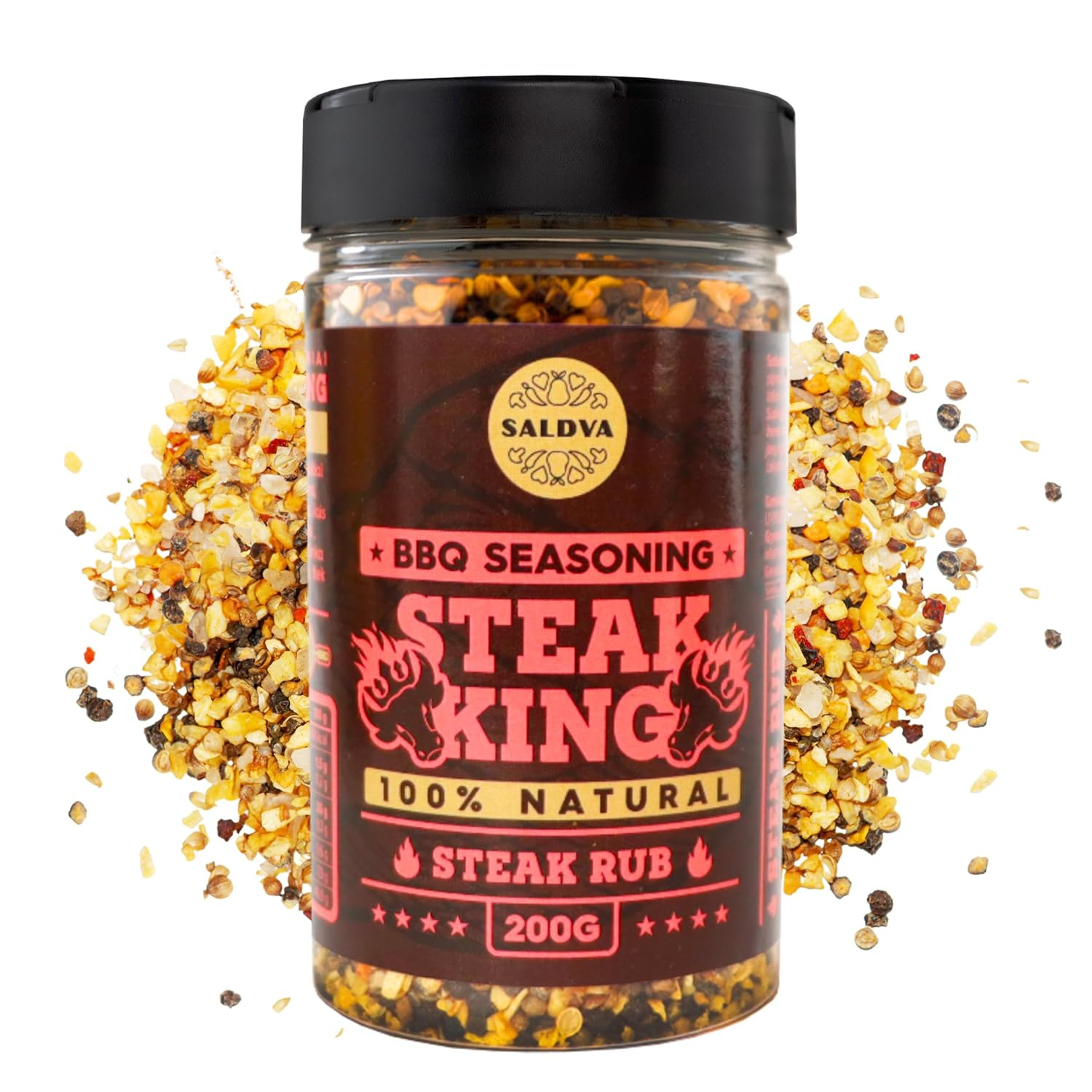 Steak King BBQ Rub - 100% Natural Seasoning - Perfectly Balanced Blend of Spices