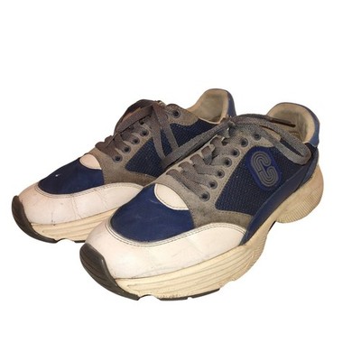 Coach Tech Runner G4684 Mens Sneakers Size 10 D Blue Grey Leather Suede Sporty